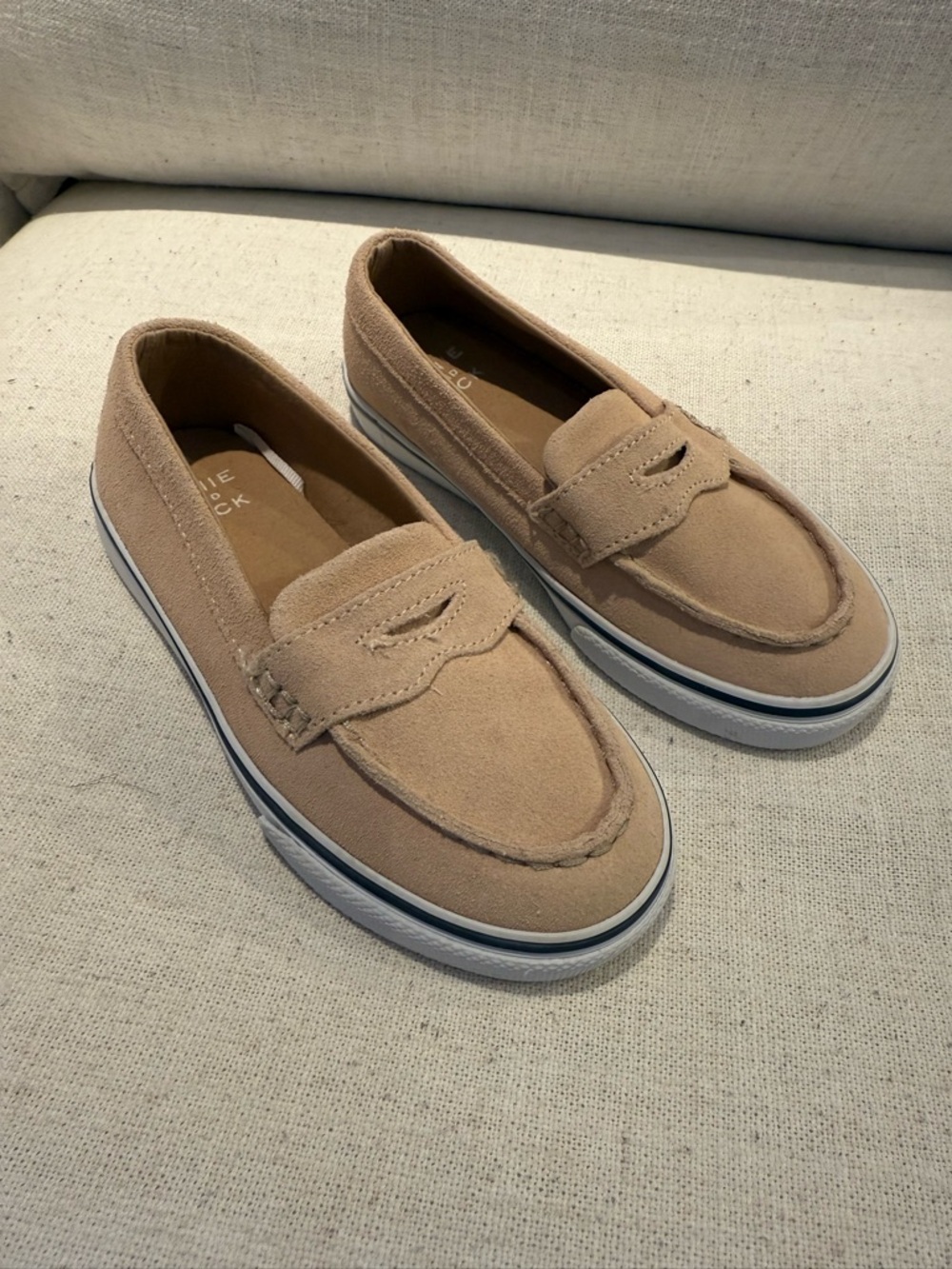 Janie and Jack Beige Suede Penny Loafers Size 11